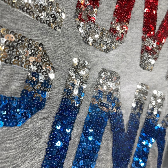 PINK Tank Top XS Gray Blue LOVE PINK - Picture 3 of 6